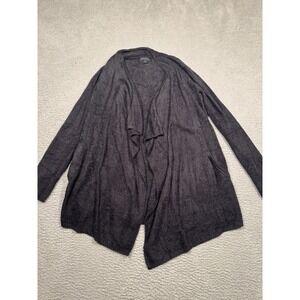 Barefoot Dreams CozyChic Lite Cardigan Black Waterfall‎ S/M Small Medium Soft
